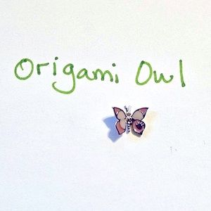 Origami Owl Pink Butterfly Charm